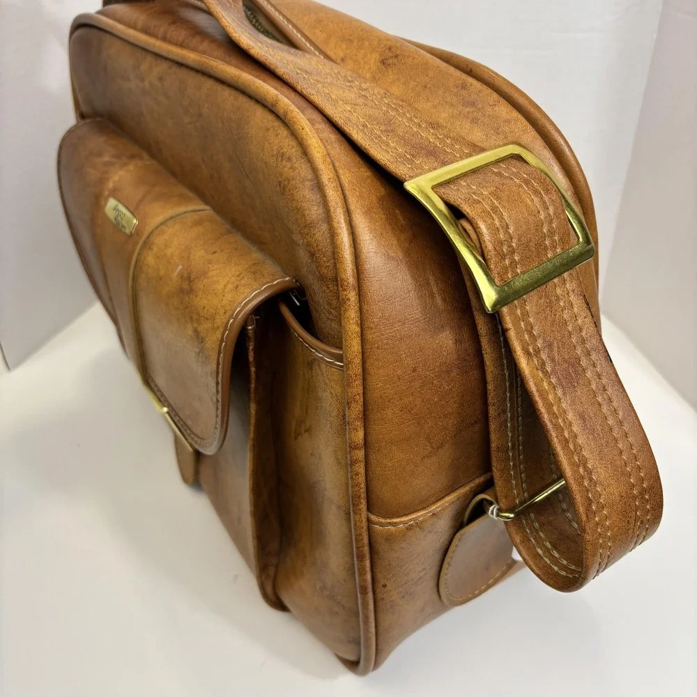 Vintage Argosy‎ By Invicta Brown Retro Carry On Bag Luggage Weekender Retro